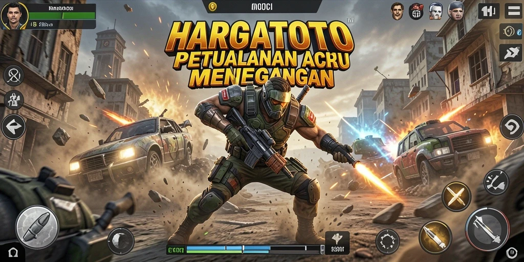 Tampilan aksi seru dalam HARGATOTO dengan grafis menawan.