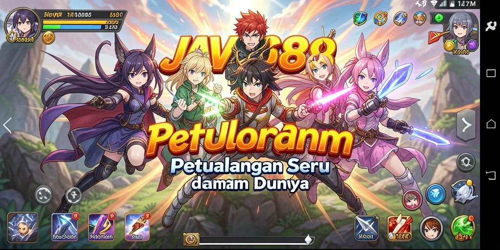 Screenshot menampilkan aksi seru karakter Anime di JAVO88.