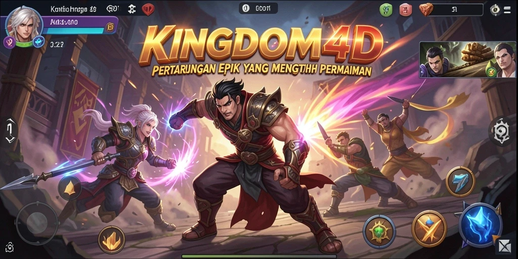 Gameplay KINGDOM4D dengan pertarungan yang mendebarkan dan grafis menakjubkan.