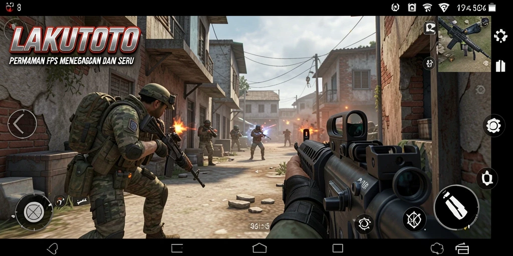 Tangkapan layar menunjukkan aksi gameplay seru dalam LAKUTOTO FPS.