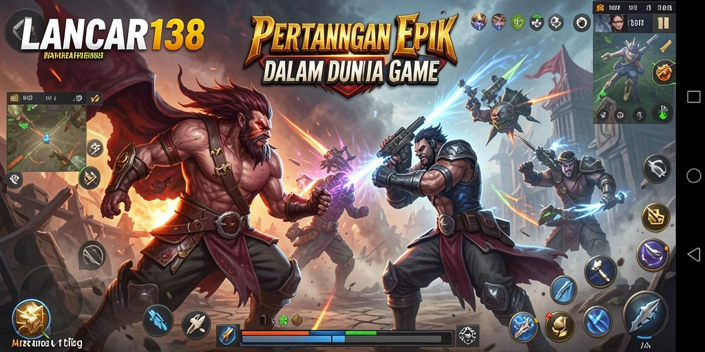 Screenshot LANCAR138 menunjukkan pertarungan mendebarkan antar karakter.