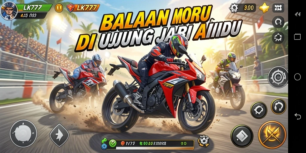 Gameplay seru balapan motor di LK777 dengan trek menantang.