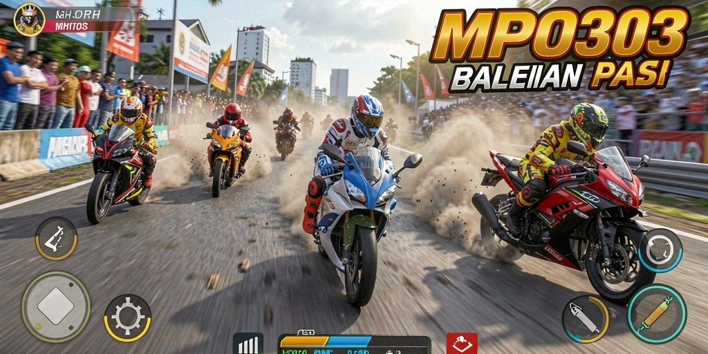 Screenshot MPO303 menampilkan aksi balapan motor yang intens dan mendebarkan.