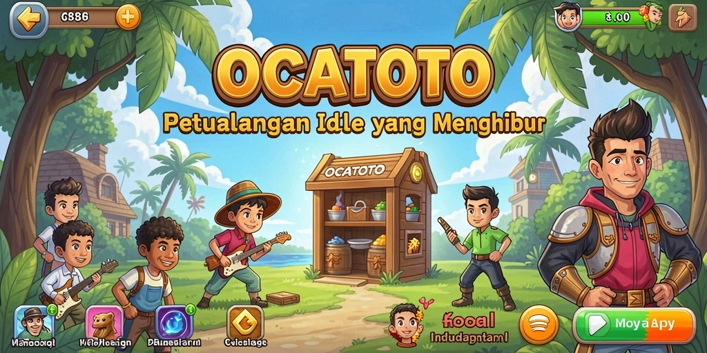 Tangkapan layar gameplay OCATOTO menampilkan petualangan yang seru dan karakter menarik.