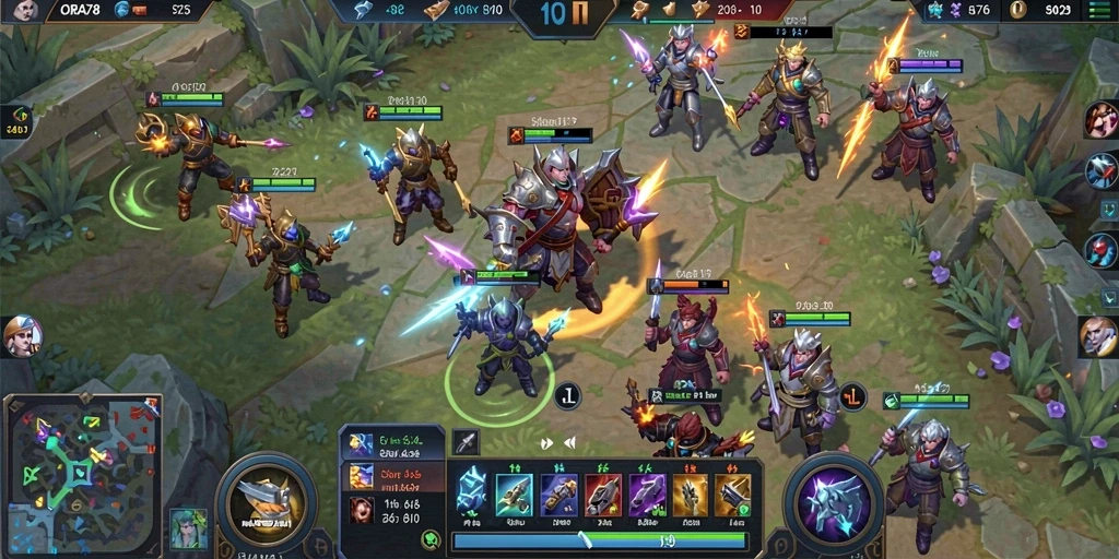 Screenshot ORA78 menunjukkan aksi seru dalam permainan MOBA.