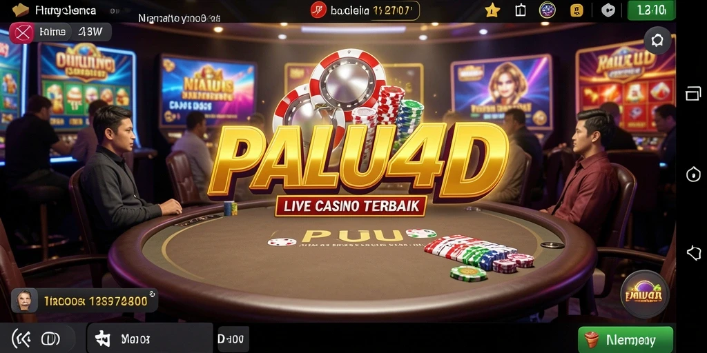 Screenshot gameplay PALU4D dengan dealer langsung dan suasana kasino yang menarik.