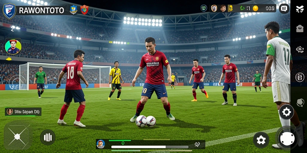 Menampilkan gameplay seru sepak bola dengan tim favorit.