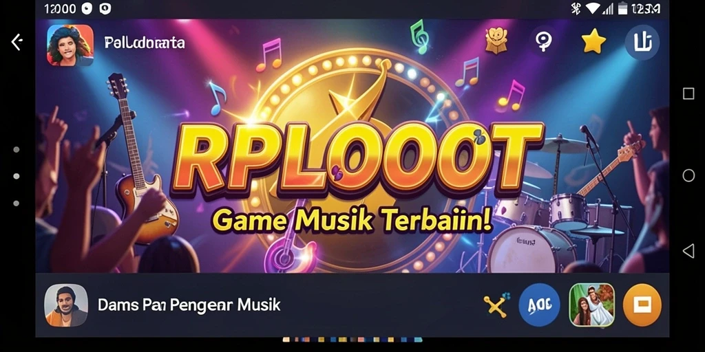 Tampilan gameplay RPLOOT yang menampilkan interaksi musik yang menarik.