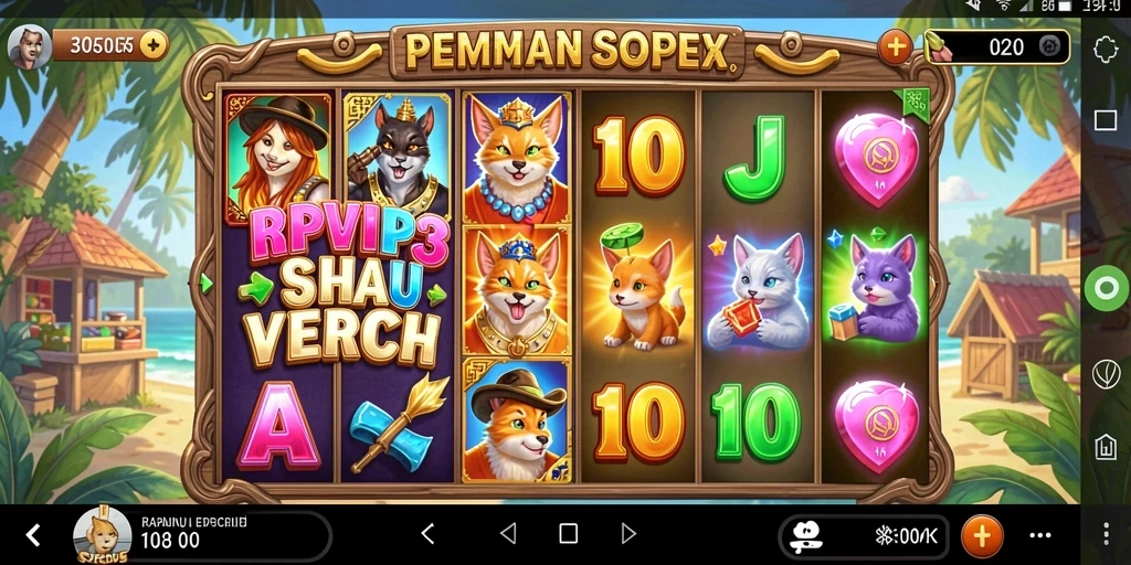 Screenshot gameplay RPVIP3 menampilkan putaran slot yang mendebarkan.