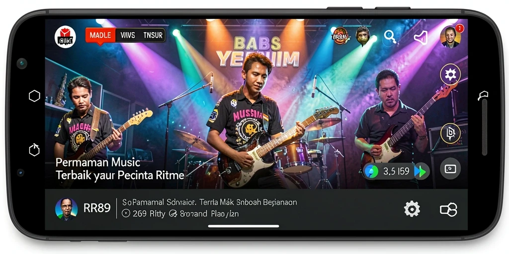 Tampilan gameplay RR89 dengan pemain mengikuti ritme musik.