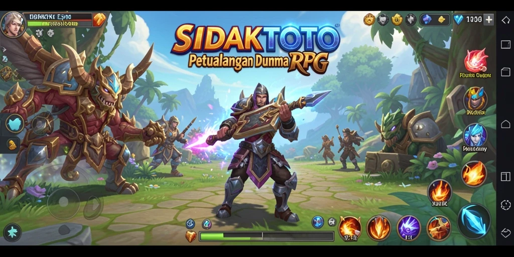 Screenshot utama menunjukkan momen epik dalam gameplay RPG.