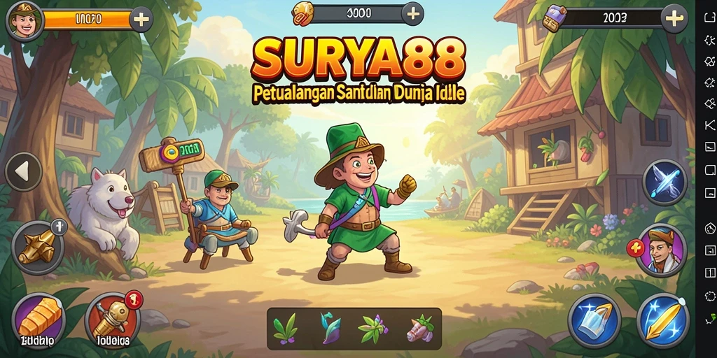 Tampilan menarik gameplay Idle di SURYA88 dengan karakter beragam.