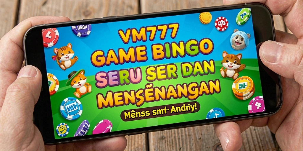 Tampilan utama VM777 menunjukkan gameplay menarik Bingo yang penuh warna.