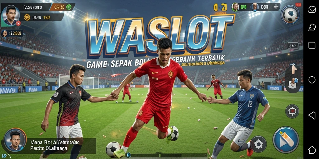 Screenshot gameplay WASLOT menampilkan aksi seru dalam pertandingan sepak bola.